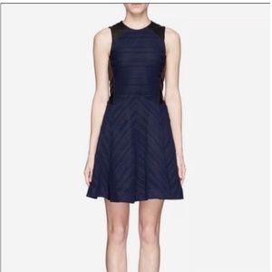 RAG & BONE BASHA INDIGO LEATHER TRIM DRESS
